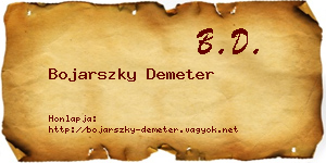 Bojarszky Demeter névjegykártya